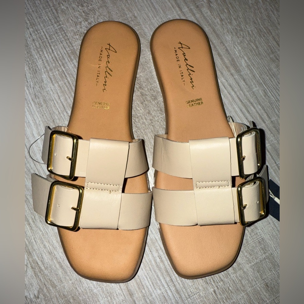 Women's Cream Leather Sandals